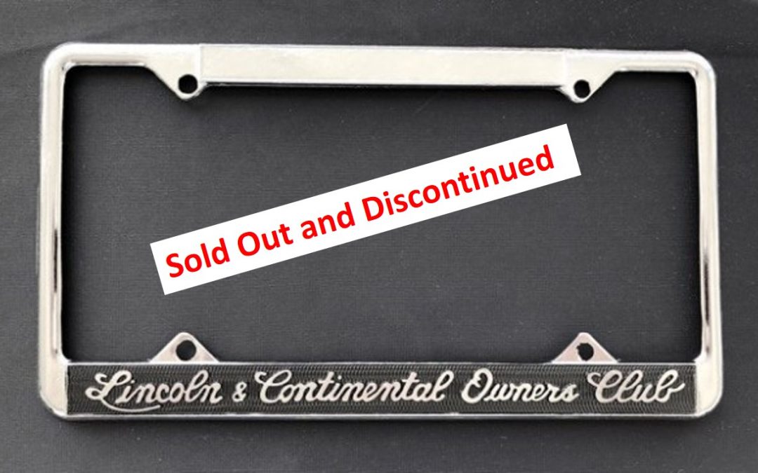 LCOC Discontinues Sales of License Plate Frames